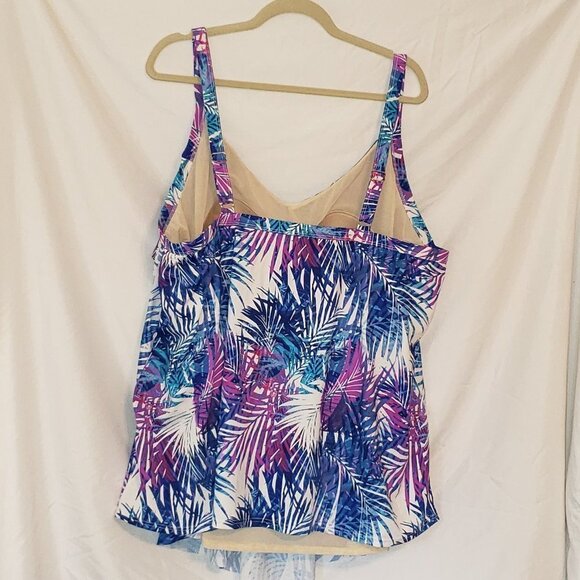 NWT Ladies SWIMSUITS FOR ALL Tankini Top in Blues & Purple - 30 - Picture 2 of 4